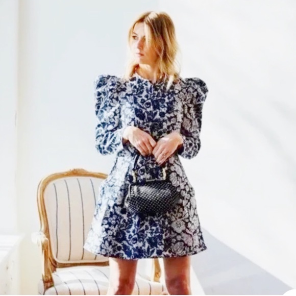 Floral Mini Denim Dress - Picture 5 of 17